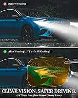 Vista 3 de LUFF Polarized/Night Vision Clip on Sunglasses/Myopia Glasses for Driving Black-Yellow