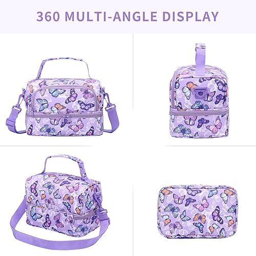 Miniatura 7 de Chase Chic Bolsa de almuerzo para niñas, aislada, reutilizable, grande, linda, doble bolsa de almuerzo para niños pequeños, escuela, guardería,