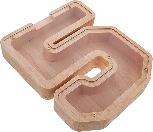 Vista 55 de ibasenice Alcancía transparente para decoración del hogar, alcancía para niños, irrompible, alcancía de madera para adultos