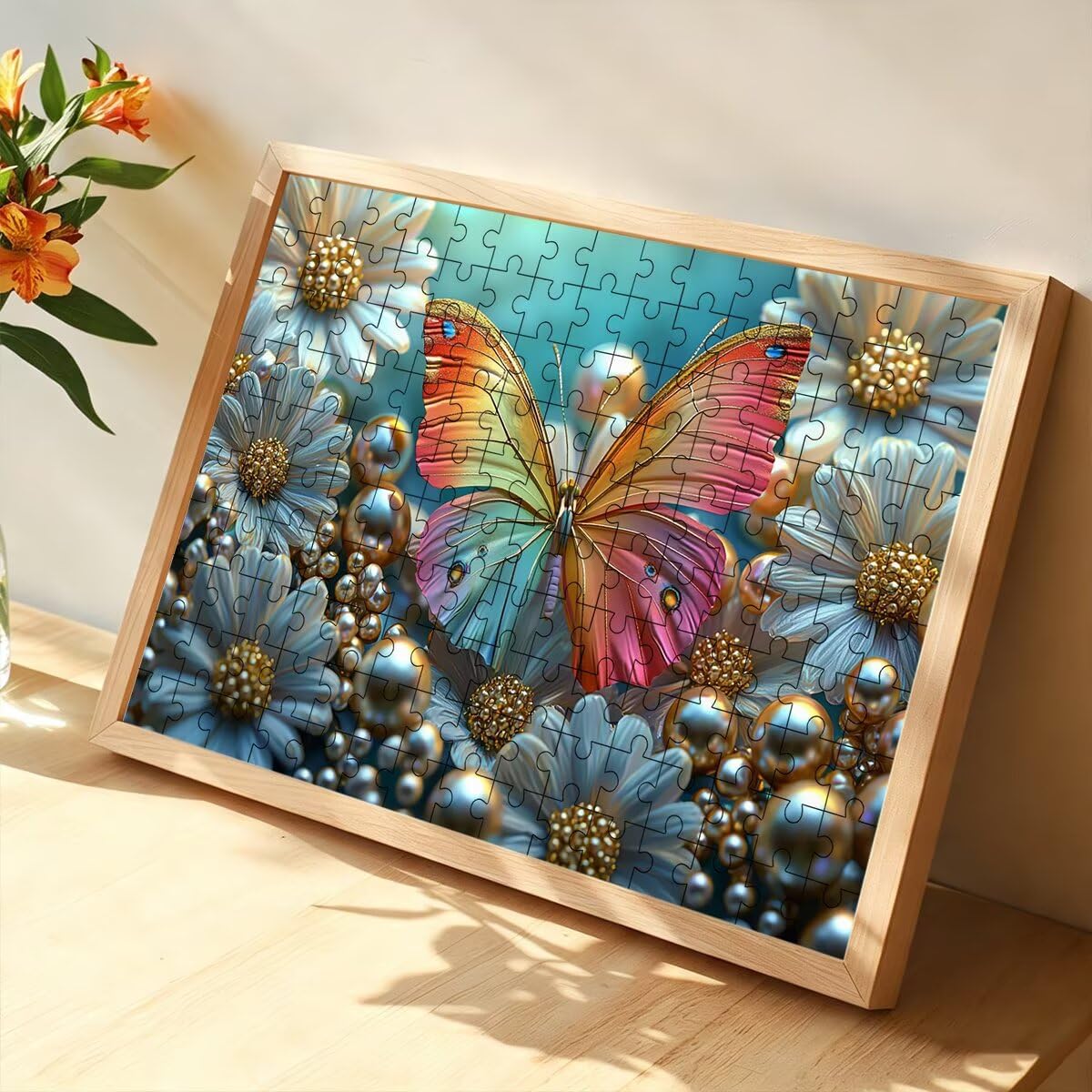 Puzzle 4000 Pezzi Farfalla, Puzzle Fiore, Puzzles in Legno, 141x87cm -1430