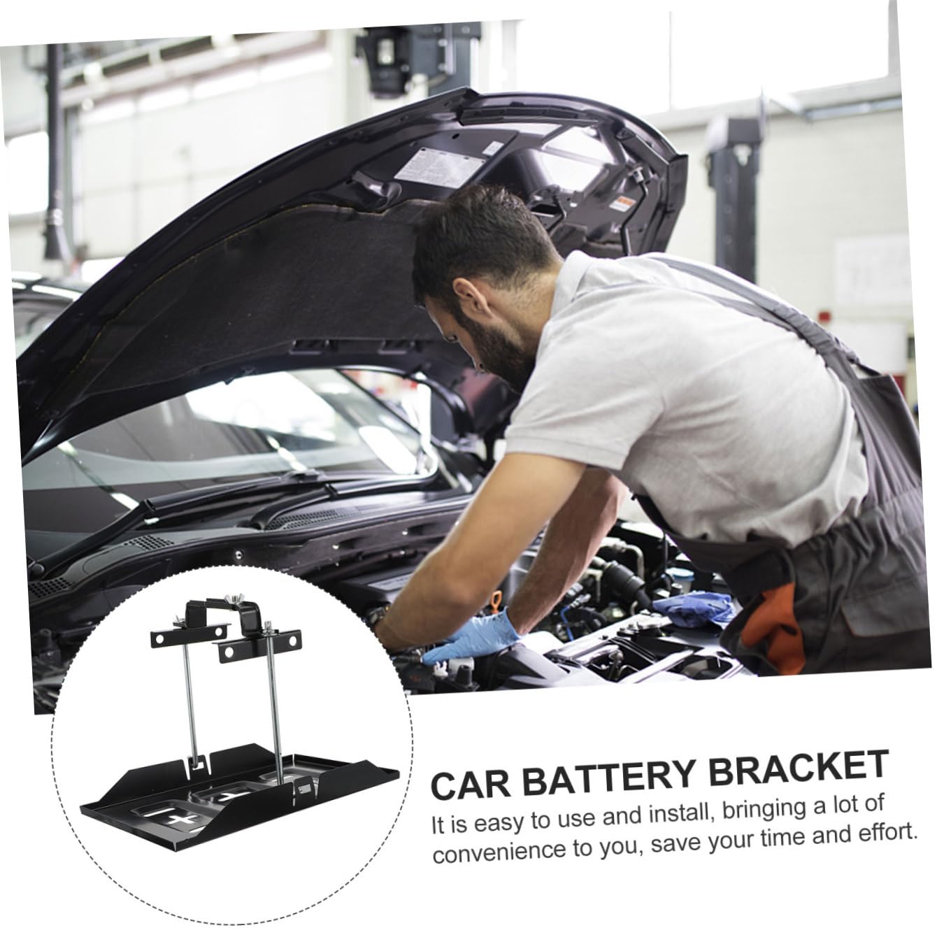 Support Fixation Batterie Voiture Antirouille Kit de Fixation de Batterie Auto et Stable Montage Facile pour Maintien Sécurisé