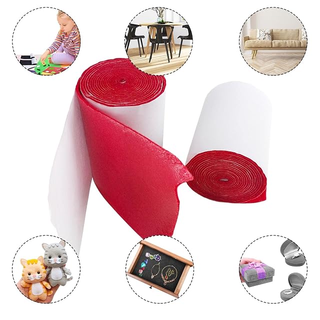 Foto 5 de 7 de Jtnohx Fieltro Rollo Adhesivo Tela de Fieltro para Manualidades Rojo