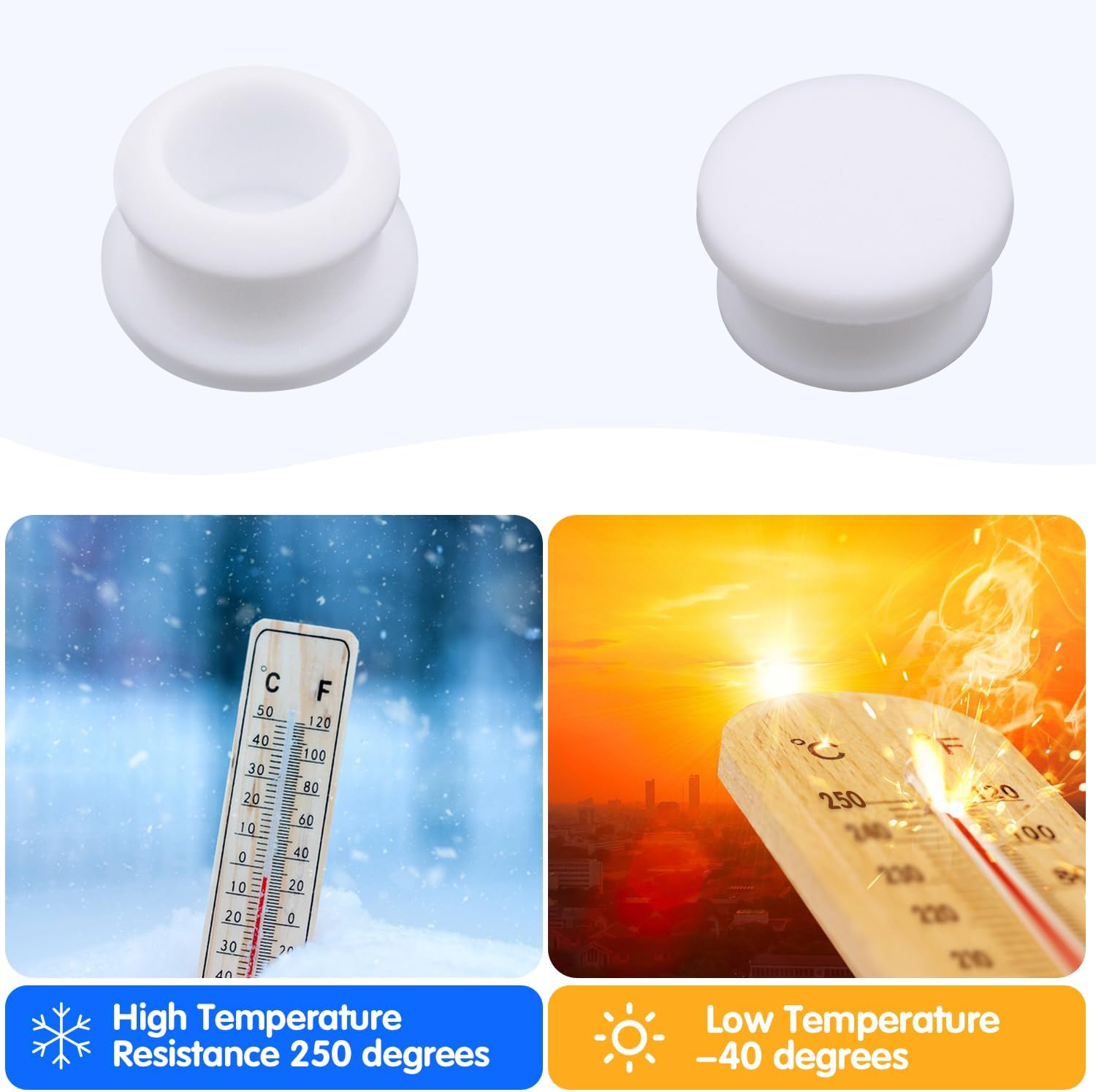 Silicone Hole Plugs, 4mm Diameter Snap-in Locking Plugs, Round Hole Covers, Elastic Waterproof Plugs for Bathtub Jets，Automotive & Plumbing（White，30 Pack）