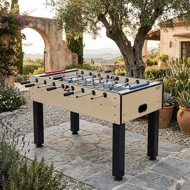Foto 6 de 7 de Devessport - Futbolín Denver para Exterior e Interior, Mesa de Fútbol de 5 Pies con Patas Metálicas, Barras…