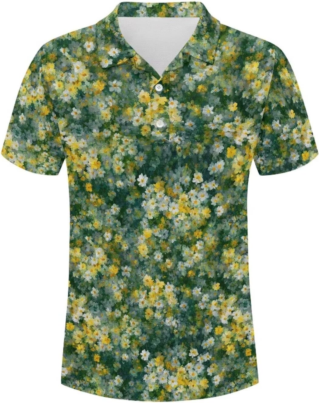 Golf Shirts for Men Cute Design Hawaiian Polo Short Sleeve