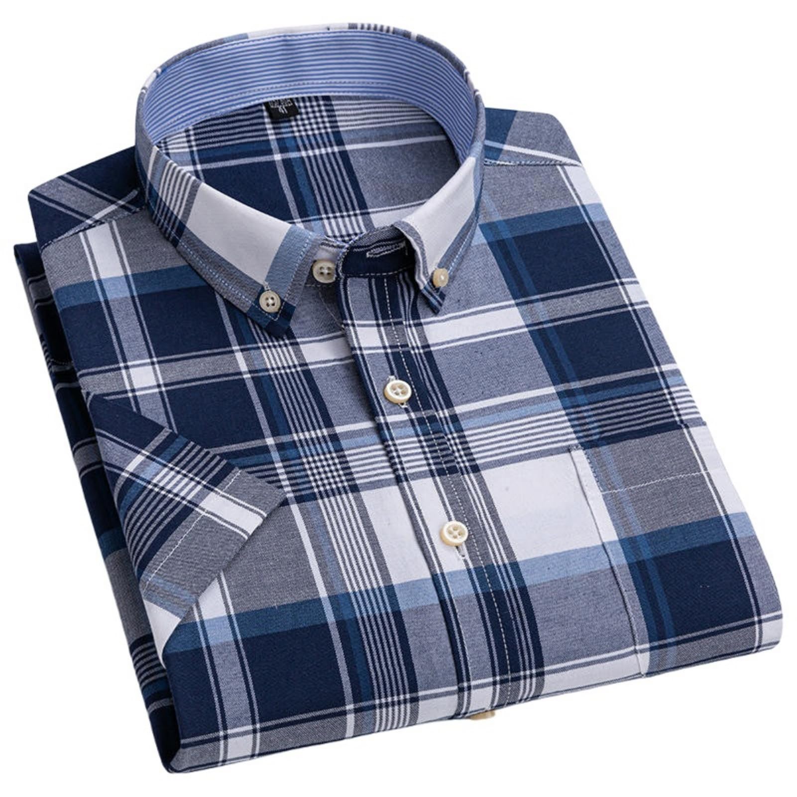 Chemise d'été homme décontractée en coton léger à manches courtes - 8