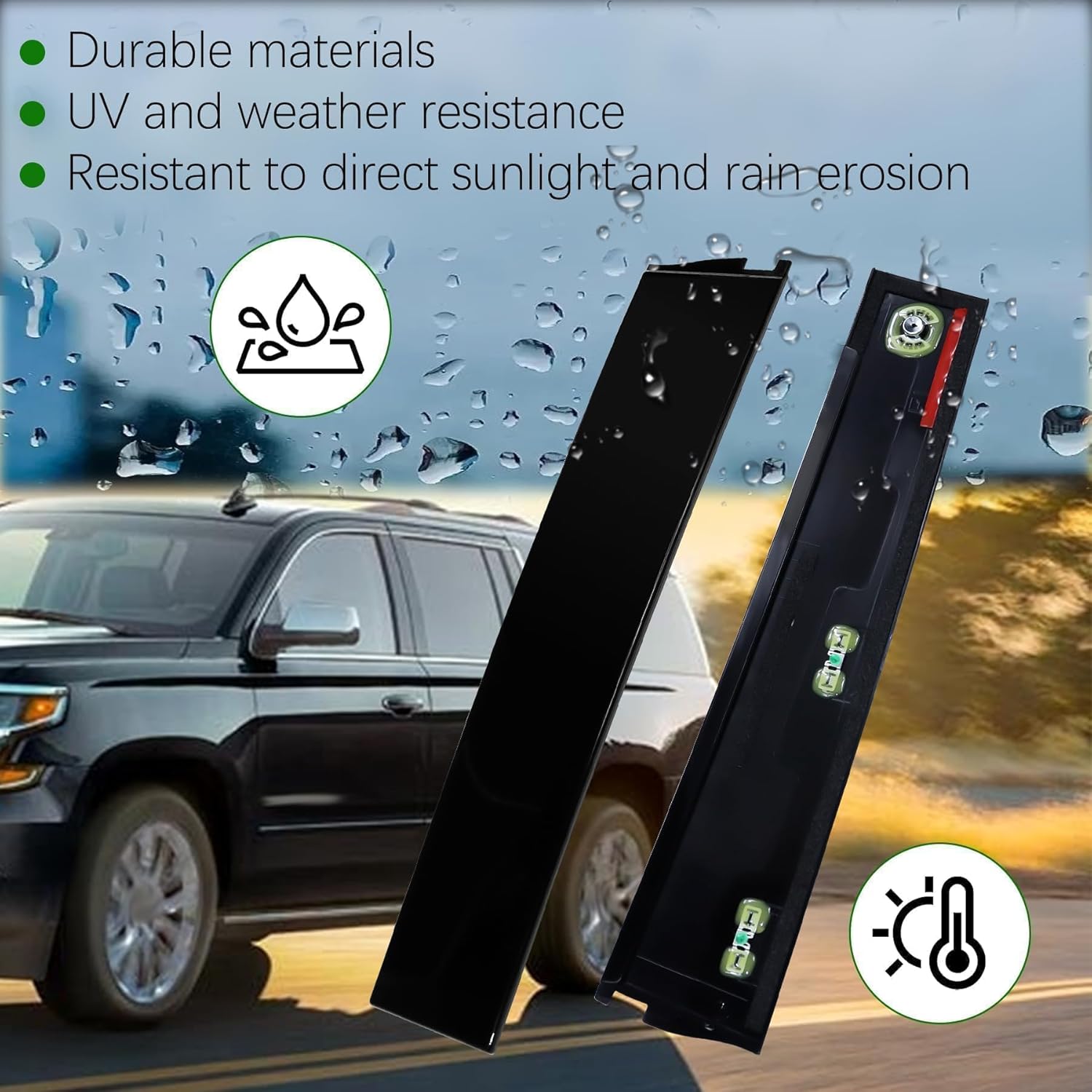 2Pcs 926-241 926-242 Windshield Outer Trim Molding B Pillar Window Trim Cover fit for Cadillac Escalade ESV, for Chevrolet Suburban,for Chevy Tahoe,for GMC Yukon XL 2015-2020 (Left &Right Side)