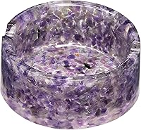 Vista 16 de Rockcloud Bandeja redonda de 3 pulgadas con resina, bandeja de joyería de cristal para decoración de mesa de oficina en casa, soporte para plantas