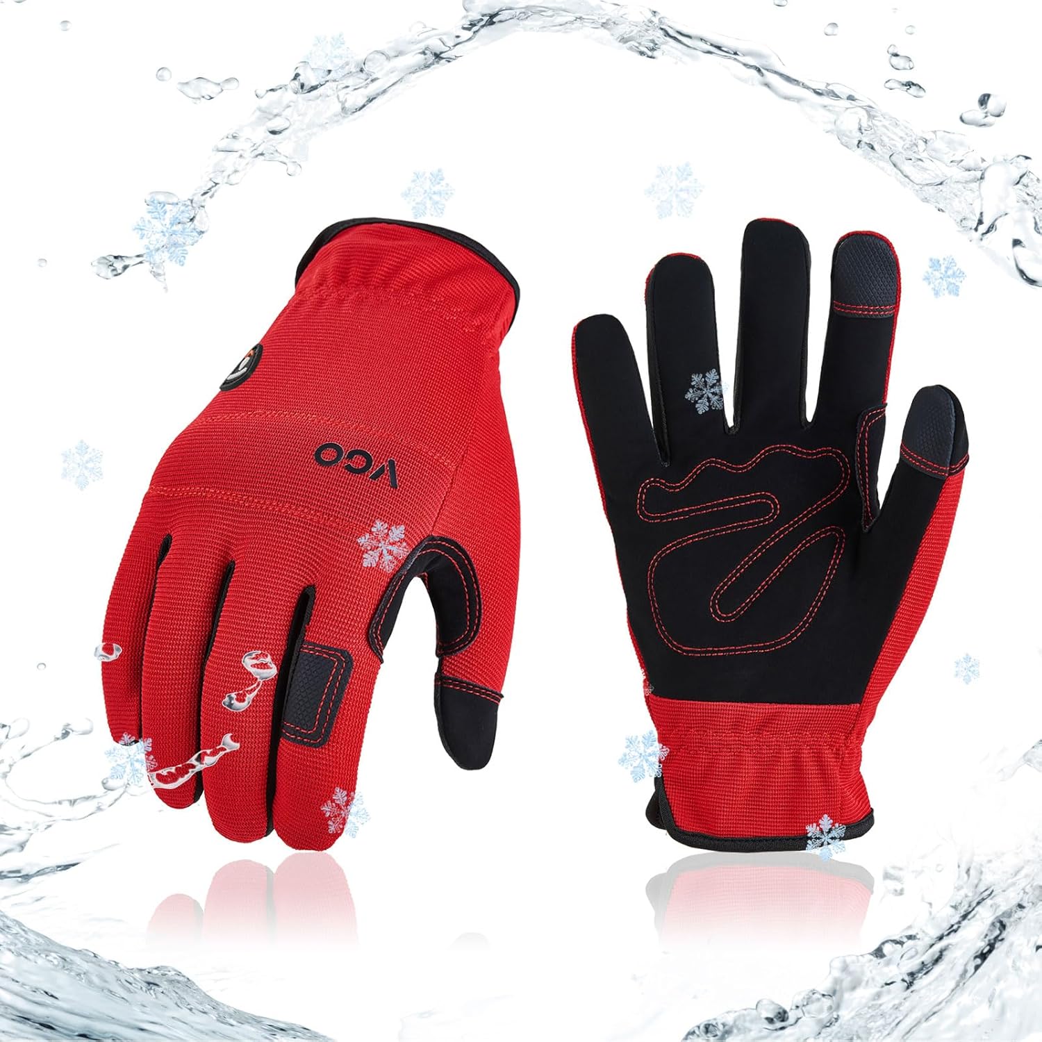 Vgo... 1Pair 5℃/41°F Winter Work Gloves Men, Cold Weather Waterproof Safety Work Gloves,Cold Storage or Freezer Glove