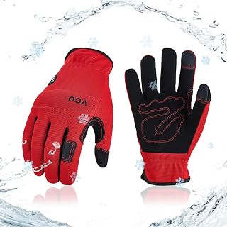 Vgo... 1Pair 5℃/41°F Winter Work Gloves Men, Cold Weather Waterproof Safety Work Gloves,Cold Storage or Freezer Glove