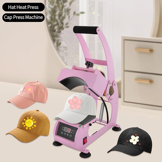 Termofijadora para Gorras ACNAO, Control Digital LCD, 110V, 500W, Color Rosa Claro miniatura 5