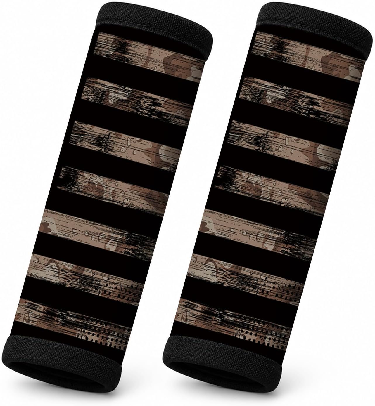 Neoprene Luggage Handle Straps, Vibrant Pattern Suitcase Grip Covers, Comfortable Multi-Purpose Wrap Padding, 2 Pack(Black Vintage American Flag)