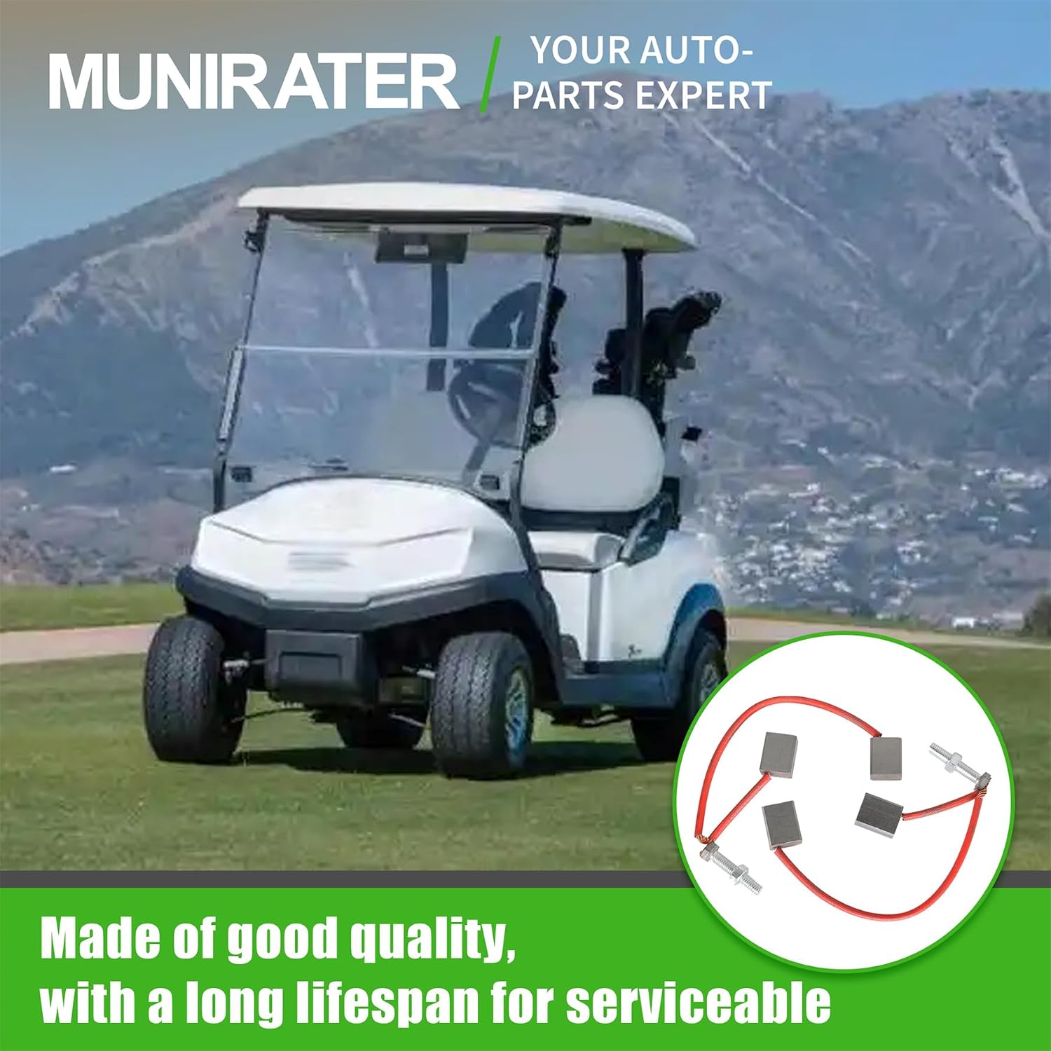 Golf Cart Starter Generator Motor Brush Set Replacement for 2001-UP Club Car/EZGO 2008-UP 103347301