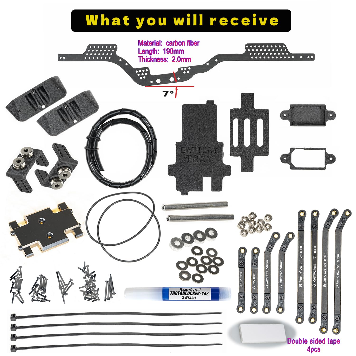 rc クローラー　scx24 LCG カーボンフレームパーツ Amazon | RampCrab カーボンファイバーシャーシキット SCX24