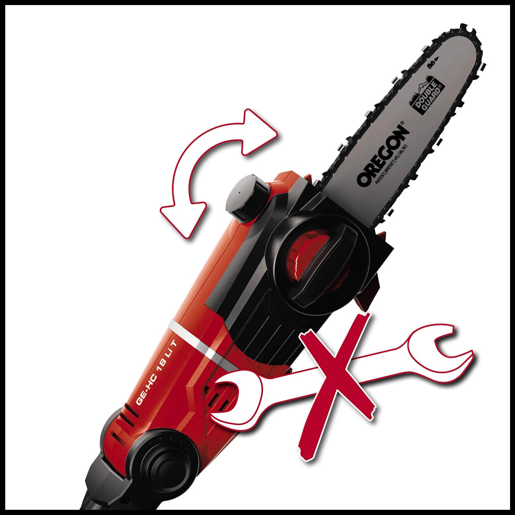 Einhell GE-HC 18 Li T-Solo Svettatoio Multifunzione a Batteria, 1700 Tagli al Minuto, Rosso/Nero, 18 V+Einhell 4512097 Starter-Kit