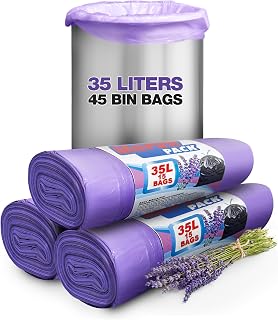 35L Lavender Scented Bin Bags with Drawstrings, 45 Count – Kitchen and...