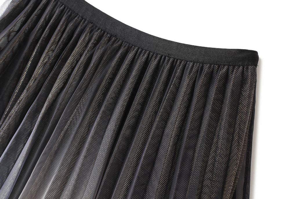 Rock Damen,Damen-Midirock, Brauner Farbverlauf, Elastisch, Hohe Taille, Plissierter Tüllrock, Mode, A-Linie, Swing, Gerüscht, Geschichtet, Lässig, Lange Röcke Für Mädchen, Damen