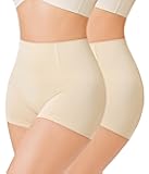 Nebility 2 Piece Slip Shapewear Shorts for Under Dresses Smooth Seamless Shaping Boyshorts Panties