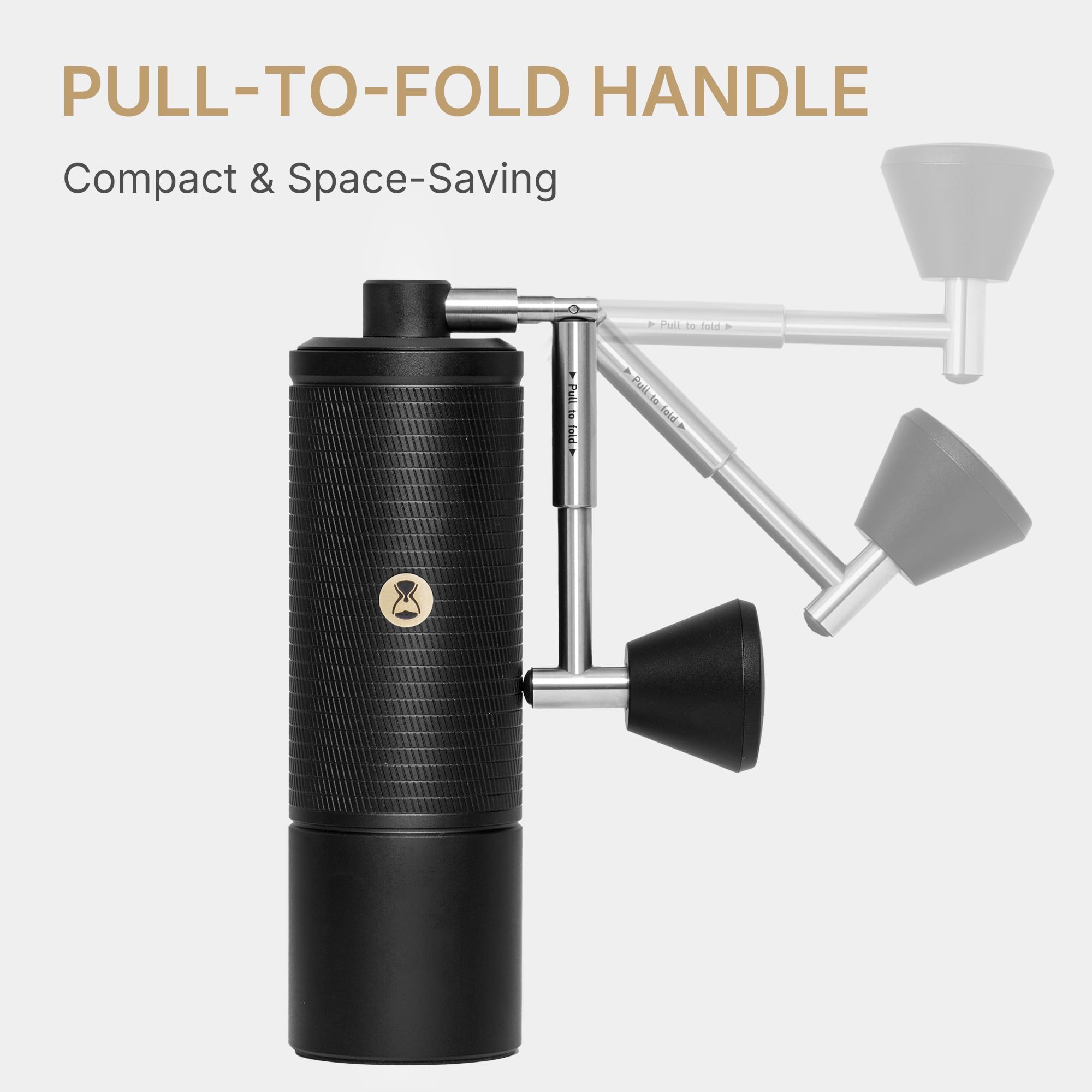 Timemore C5 ESP PRO - Moulin à café manuel - 50 niveaux réglables - Broyeur en acier inoxydable de 42 mm - Avec poignée pliable - Entièrement en métal - Pour expresso, presse française et pour-over
