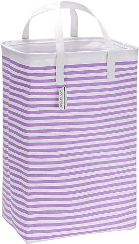 Sea Team 23.6" Large Size Canvas Fabric Laundry Hamper Collapsible