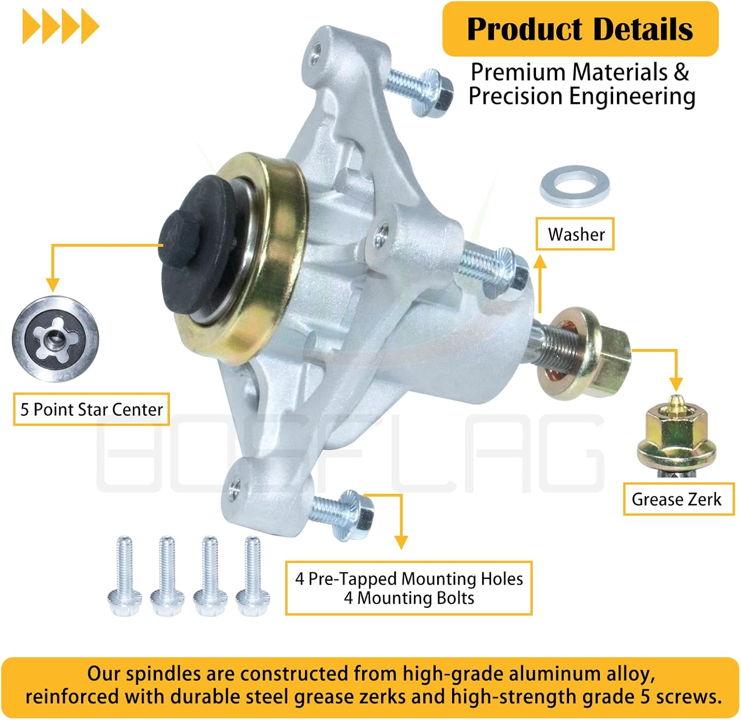 2 Pack 587125201 Mandrel Assembly with 539113962 588586601 Pulley Replaces 532174356 532174358 532192656 539107515 587255601 for Husqvarna Z246 Spindle RZ4623 RZ5424 RZ46I RZ4619 RZ4621 Mower