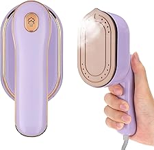 Travel Steam Iron for Clothes, Biupky Portable Steamer for Clothes,180° Rotating Handheld Steamer Travel Iron, Micro Steam Iron Hand Held Steamer Support Dry And Wet Ironing for Home Travel College (Purple)