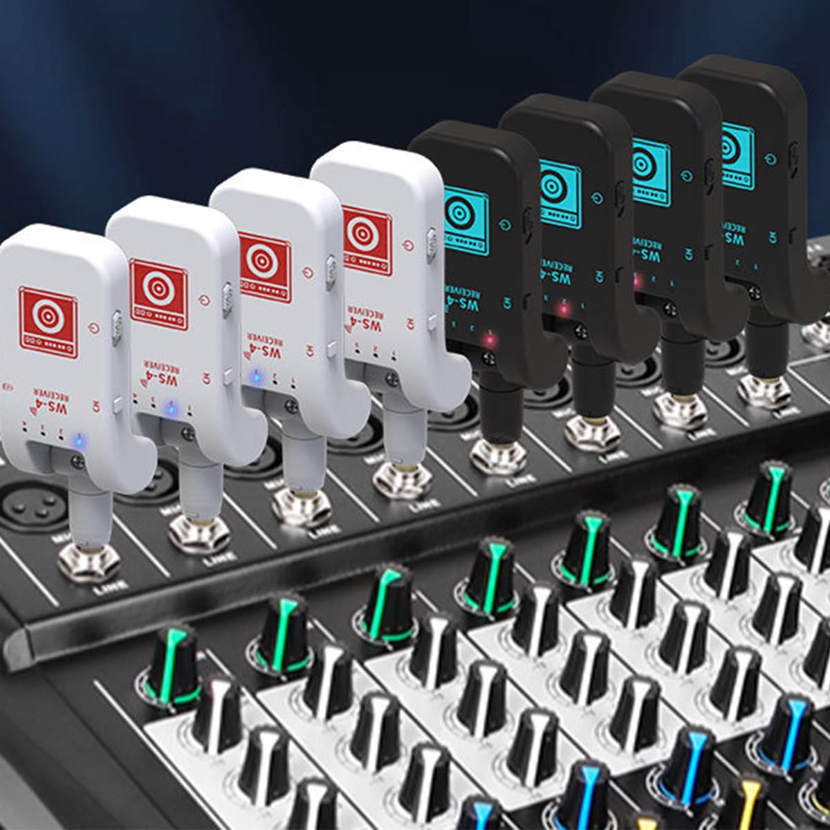 Sarini Nowy 2.4G Bezprzewodowy Transceiver Gitarowy Elektryczny 8-kanałowy System Transmisji Gitarowej 10 Godzin Żywotności Baterii