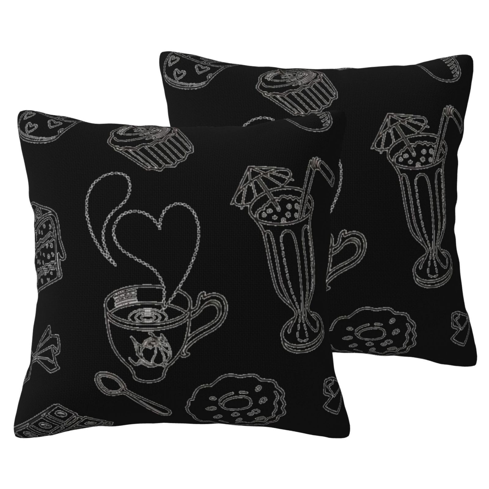 Housses de coussin imitation lin noir pour une ambiance thé de l'après-midi