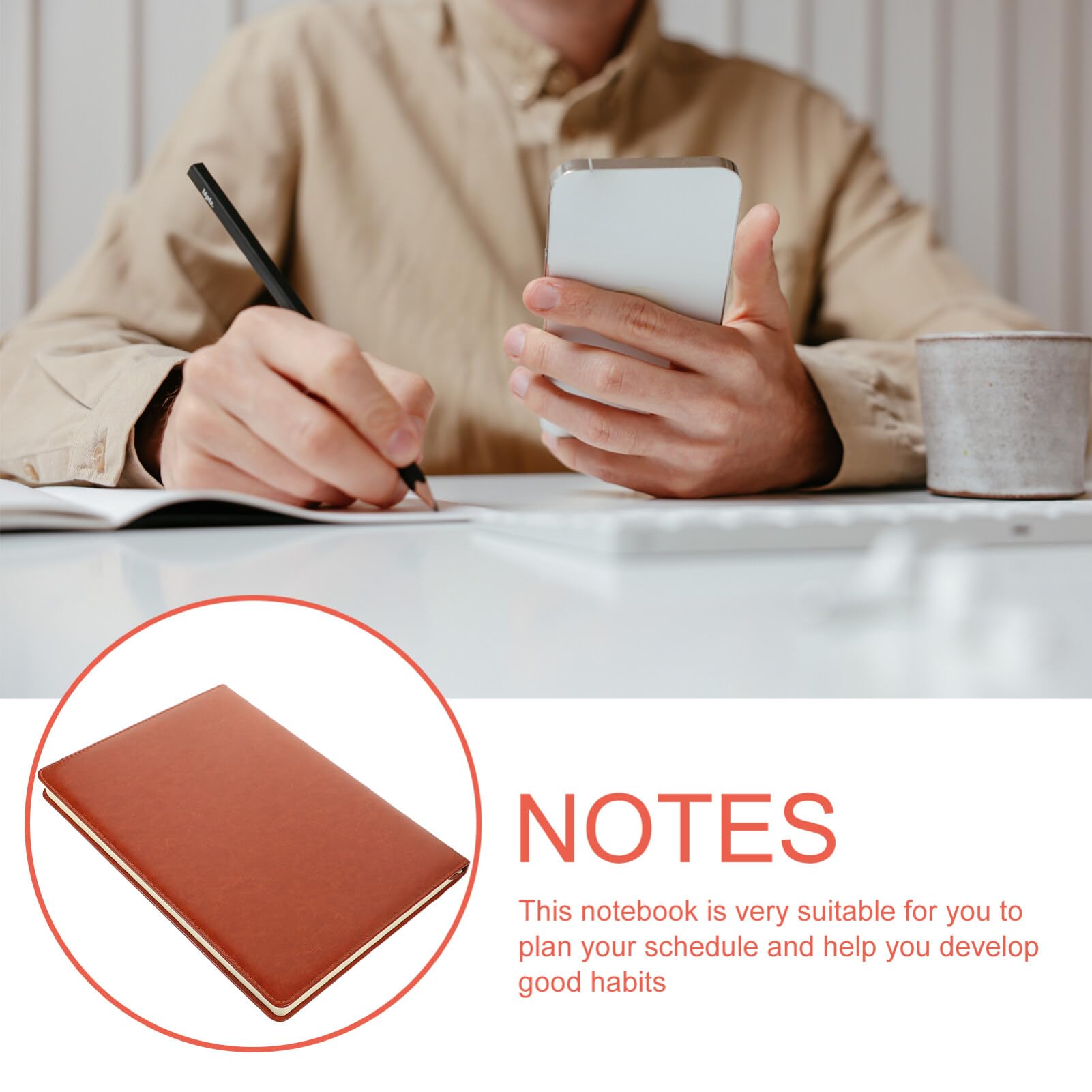 A4 Notizblock Braun 96 Blatt Papier für Büro und Journaling