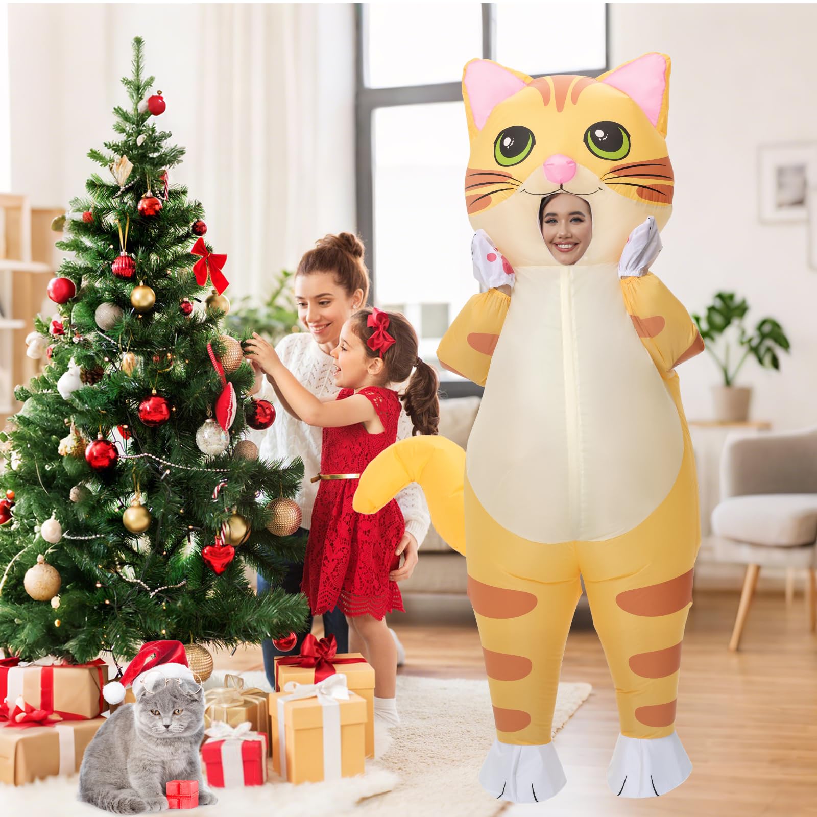 Spinosaurus Costume gonfiabile da gatto per adulti, costume natalizio gonfiabile per Halloween e Ringraziamento, costume da animale per donne e uomini