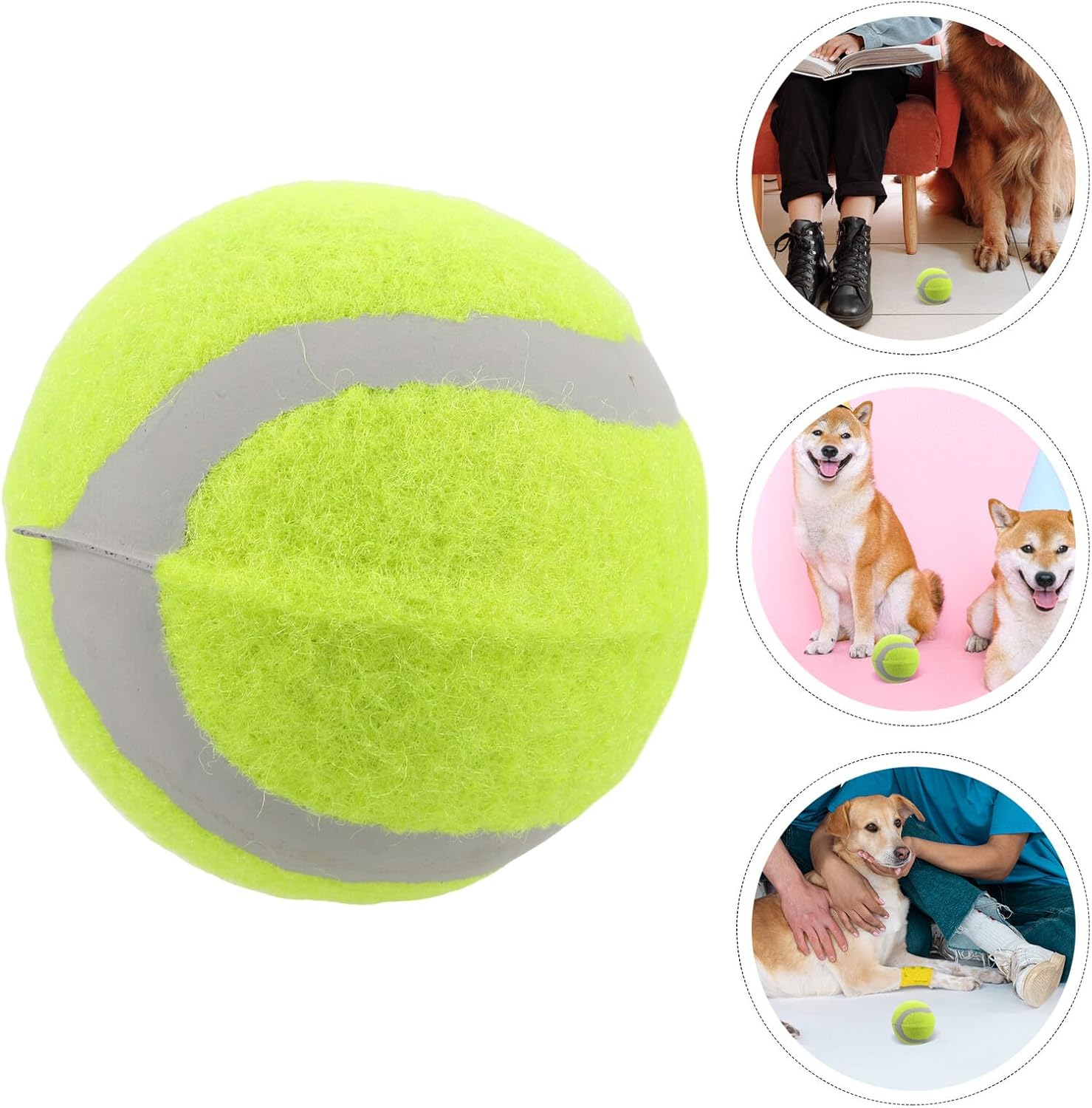 22pcs Dog Training Tennis Balls Rubber Chew Sturdy Fetch Balls Interactive Exercise Playing for Small Medium Large Dogs Pet Supplies