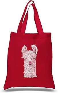 LA Pop Art Small Word Art Tote Bag - Llama - Red
