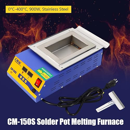 Miniatura 9 de Olla de soldadura de 9000 W, olla de soldadura de acero inoxidable para soldadura y baño de soldadura, olla de soldadura con raspador de pasta,