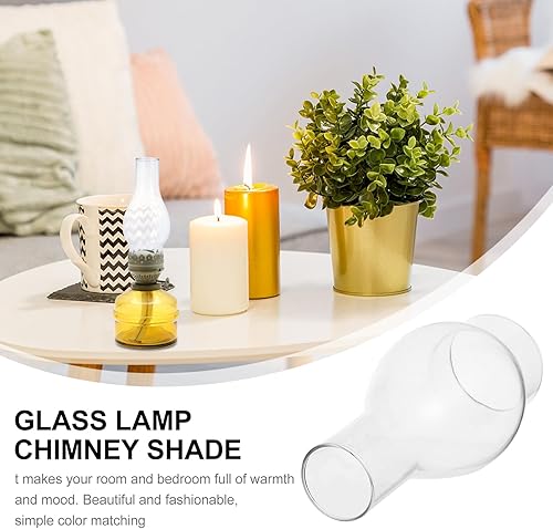 Miniatura 9 de DOITOOL Lámpara de aceite para chimenea de 3 pulgadas, cristal transparente con parte superior prensada para lámparas de aceite y queroseno