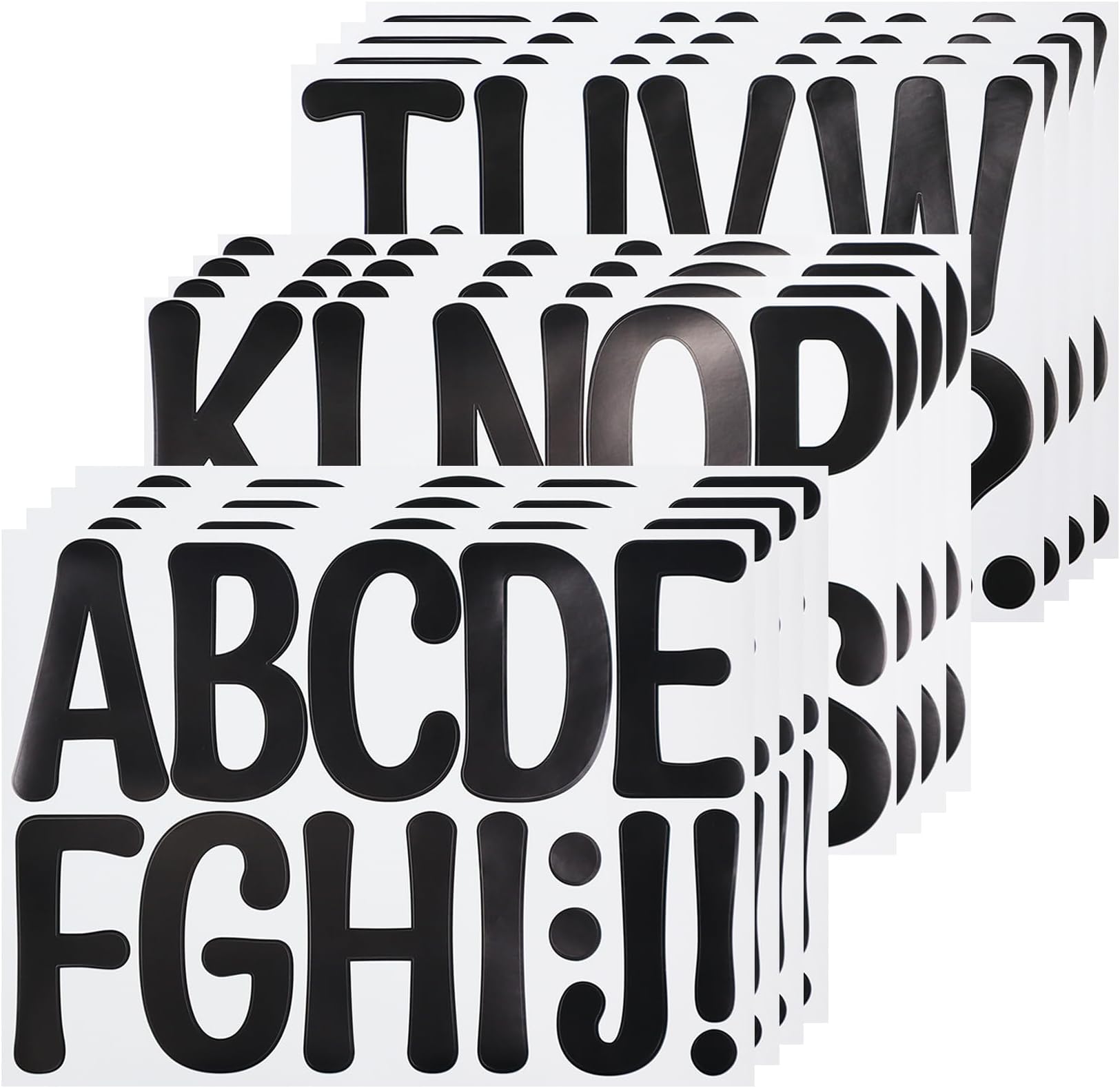 140 Large Alphabet Stickers, 12 Sheets 4 Inch Self-Adhesive Vinyl Letters Sticker Decals for Mailboxes, Doors, Trucks, Home Decor, Suitable for Indoor and Outdoor - Black