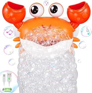 Gigilli Crab Baby Bath Toys, Rechargeable Bath Bubble Machine for Toddler, Automatic Shower Bathtub Bubble Maker with Music Control for Kids Ages 1-3 6-12 12-18 Months 1st Birthday Valentines Gifts