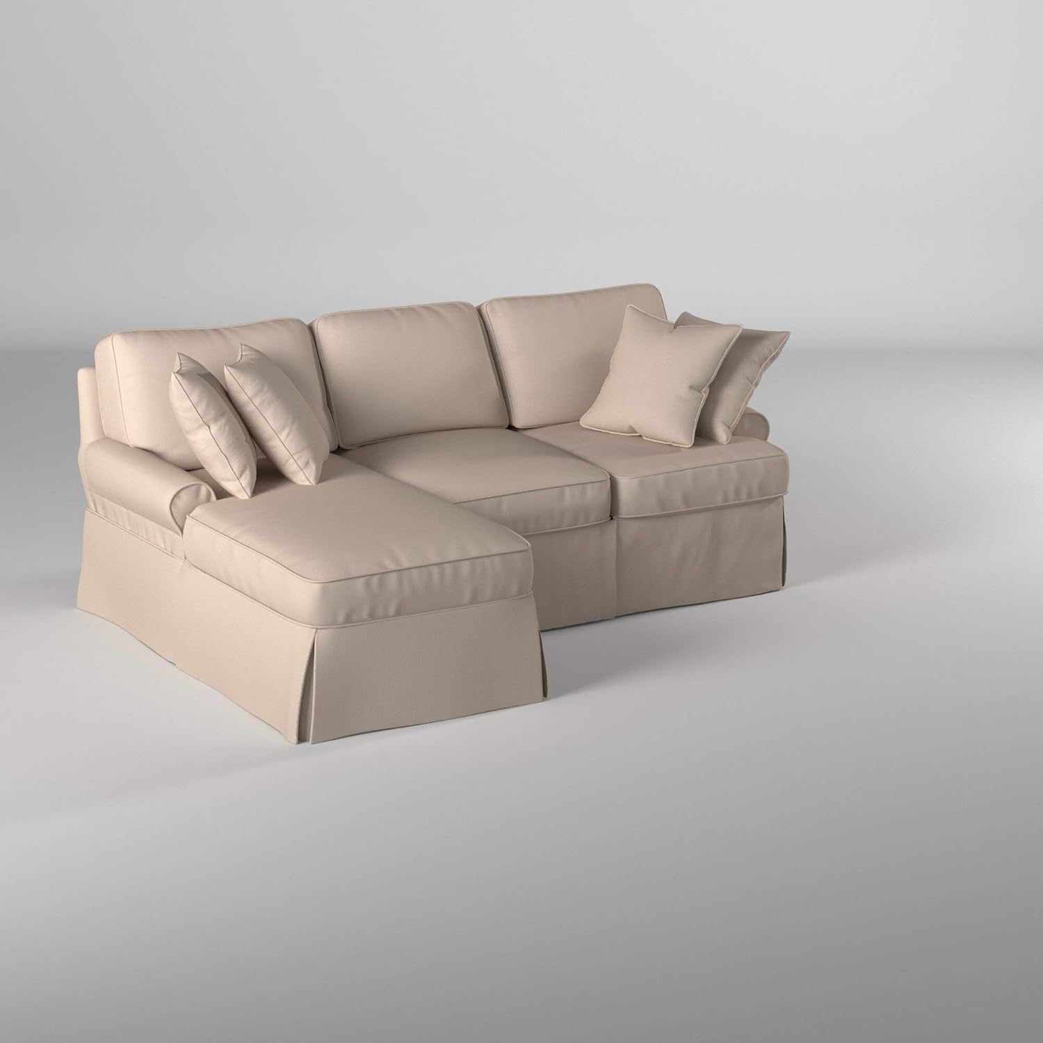 Sunset Trading Horizon Sectional with Chaise Slipcover, Configurable, Tan
