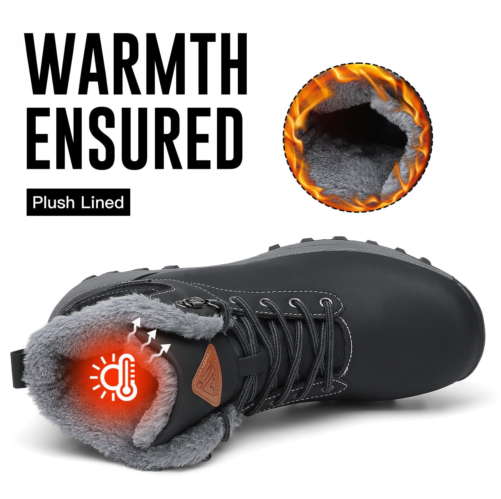 Mishansha Scarpe Uomo Stivaletti da Trekking Eleganti Scarpe da Ginnastica Stivali da Escursionismo Invernali Impermeabile Outdoor