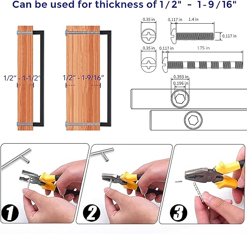 Vista 79 de Ravinte Paquete de 20 manijas cuadradas de gabinete de cocina de 18 pulgadas, color negro mate, tiradores de cajón negros, manijas de gabinete