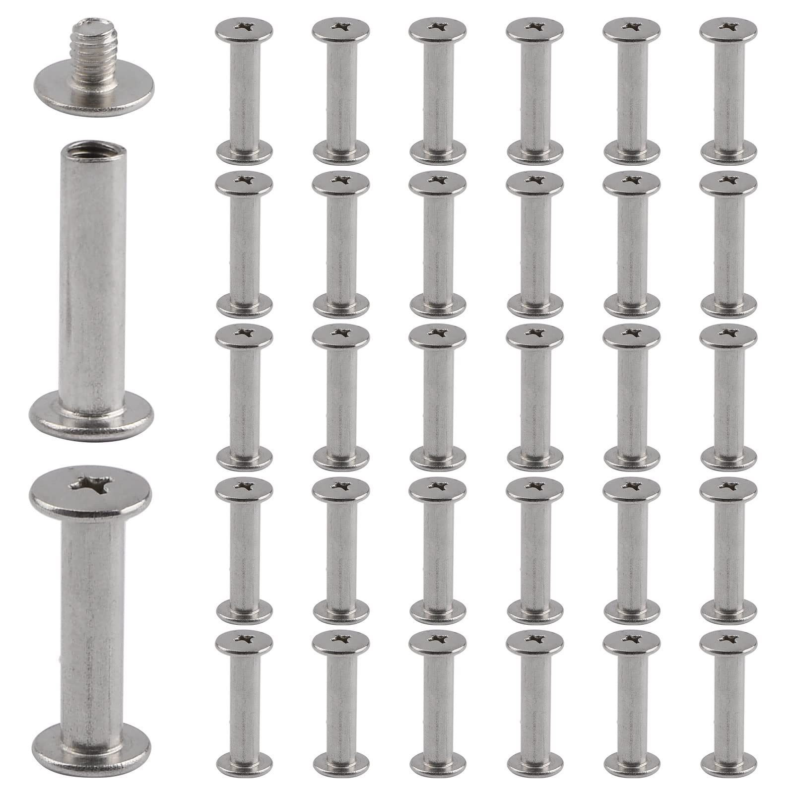 30 Set Viti Chicago In Acciaio Inox 5x25mm | Testa Phillips Rotonda Per Fissaggi E Lavorazione Pelle - Foto 14