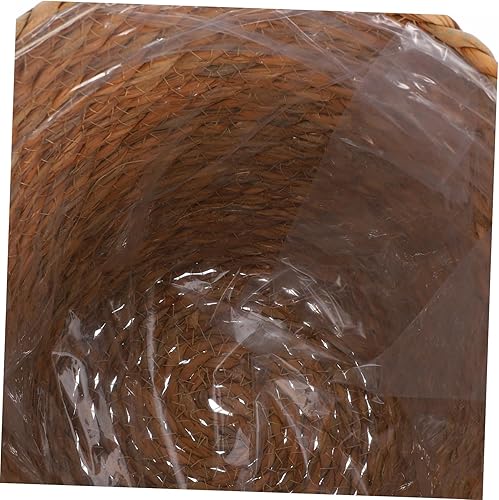 Miniatura 3 de 2 cestas para plantas, cestas de hierba marina, canastas tejidas a mano con forro de plástico impermeable, para macetas, contenedores para plantas,