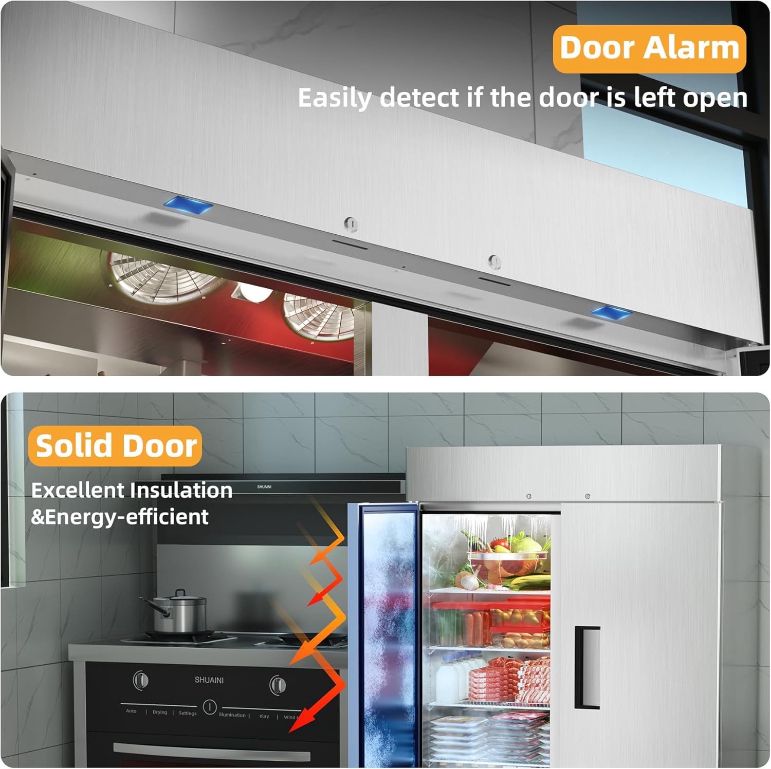 Door alarm sensor and solid door insulation