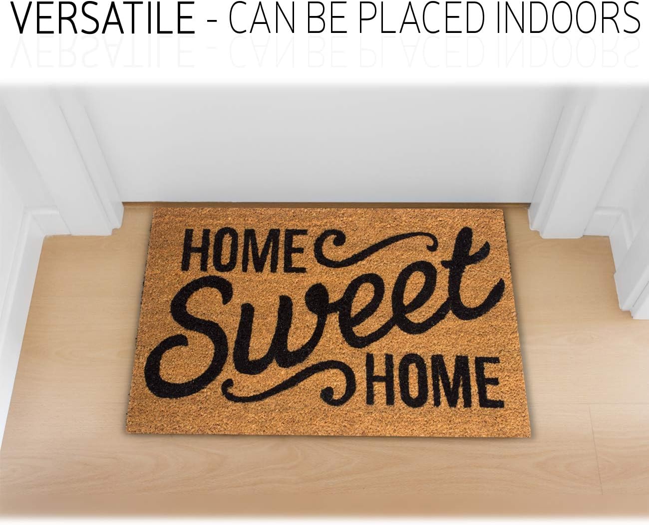 Coco Coir Door Mat with Heavy Duty Backing, Home Sweet Home Doormat, 17”x30” Size, Easy to Clean Entry Mat, Beautiful Color and Sizing for Outdoor and Indoor uses, Home Decor : Garden & Outdoor