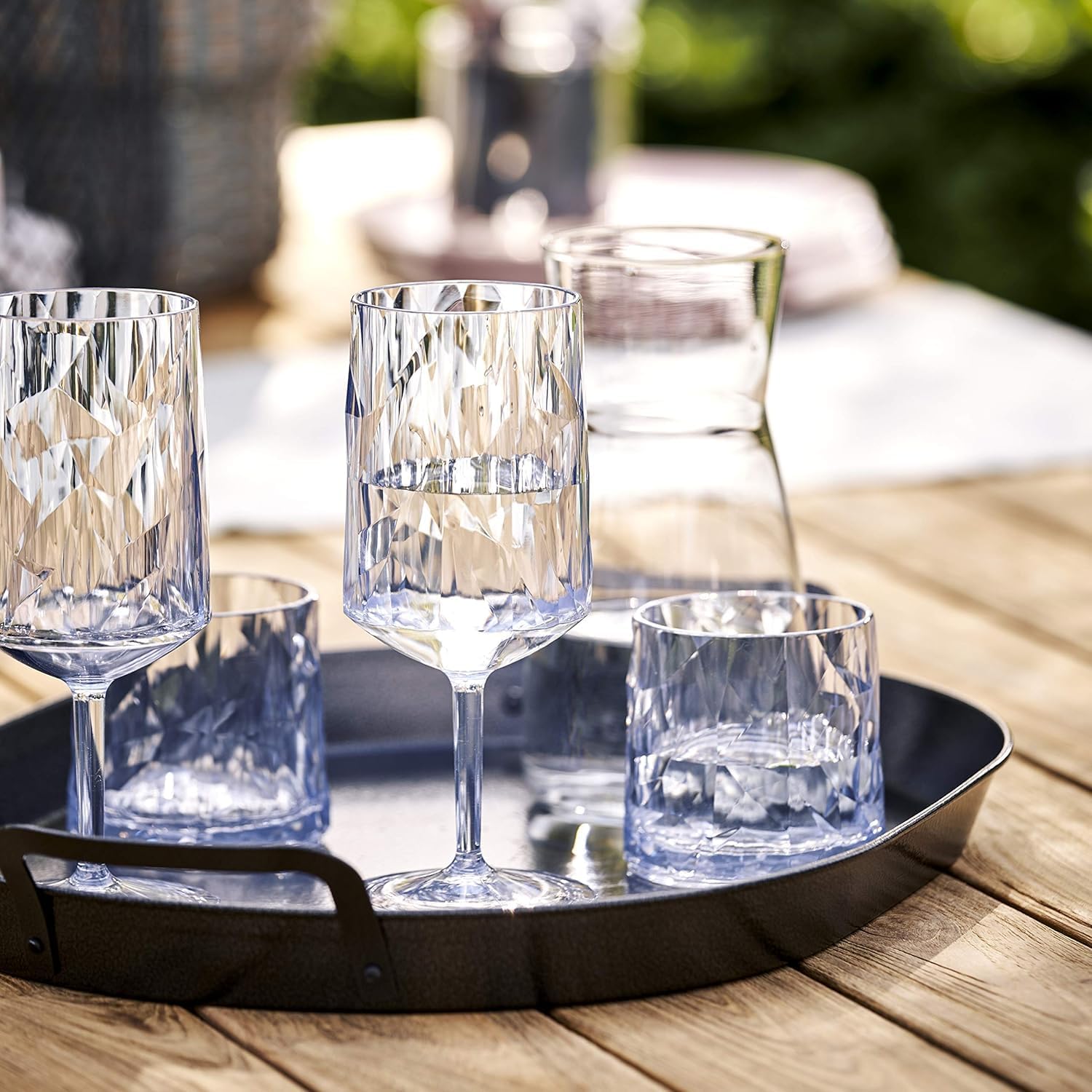Koziol Superglas Club No. 1, 4 Pezzi, 250 ml, Bicchieri per Acqua in plastica Trasparente, lussuosi, infrangibili, riutilizzabili, Feste, Campeggio, Set da 4 Pezzi (Grigio Trasparente