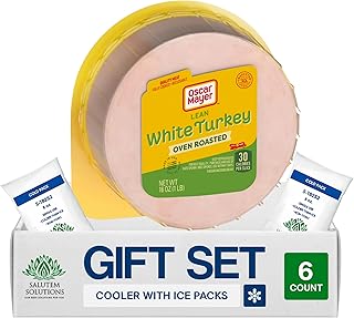 Salutem Vita – Oven Roasted White Sliced Turkey Deli Lunch Meat, Gift Set – Pack of 6