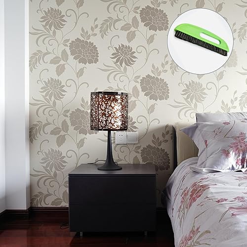 Miniatura 7 de Cepillo alisador de papel tapiz de pelo de caballo, herramientas de construcción de papel tapiz colgable, dos filas de cepillo de pasta de papel