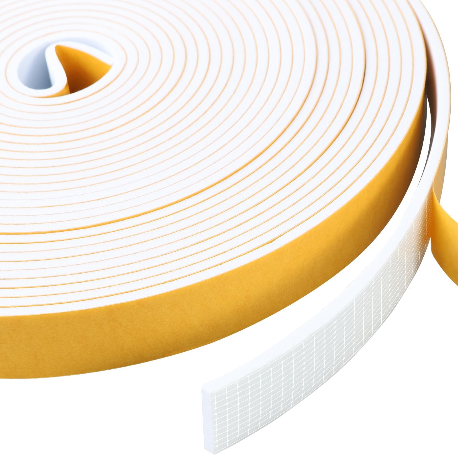 Inwee Weather Stripping Self Adhesive Foam Tape, 20mm (W) X 3mm (T) Strong Adhesive Insulation Soundproofing Foam Tape, Window Door Draft Exclude, Total 10M Long White