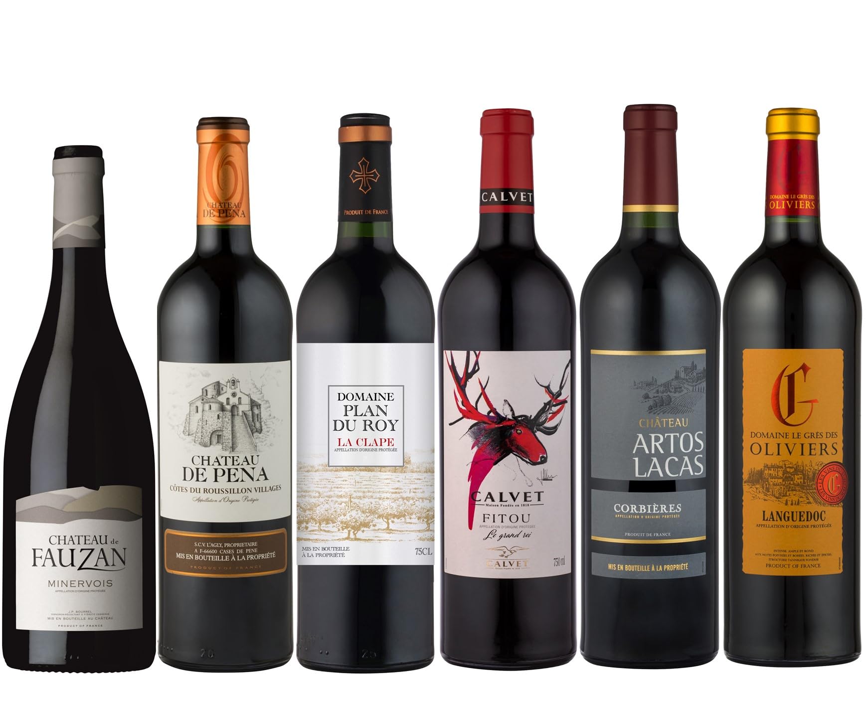 Calvet - Assortimento Degustazione - Selezione di 6 vini rossi delle nostre tenute del Sud della Francia (6 x 0,75L)