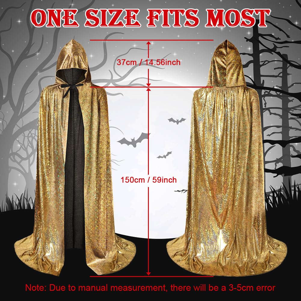 Brokatowa peleryna, peleryna z kapturem, peleryny długie dorosłe kostium na Halloween Cape Masquerade kostium na Boże Narodzenie cosplay