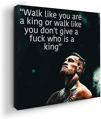 MAVIS PRINT Conor McGregor - Lienzo decorativo de pared con cita de 24 x 24 pulgadas, decoración de pared de boxeo  Impresión HD y marco de madera